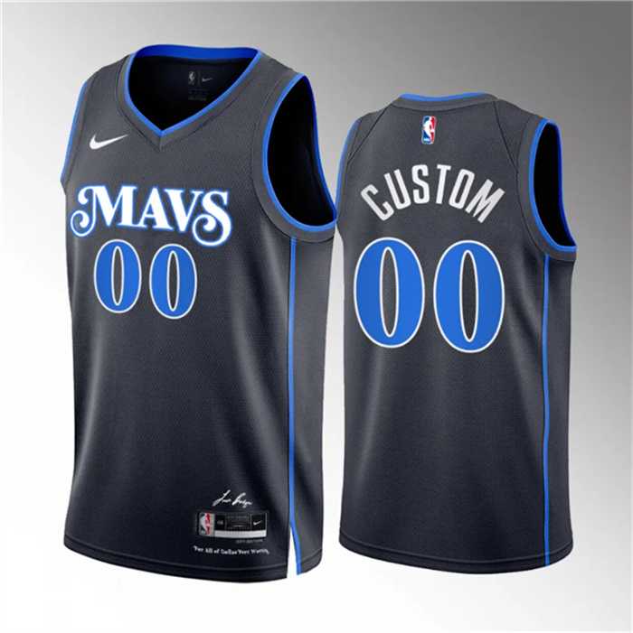 Mens Dallas Mavericks Active Player Custom Black 2023 24 City Edition Stitched Basketball Jersey->customized nba jersey->Custom Jersey